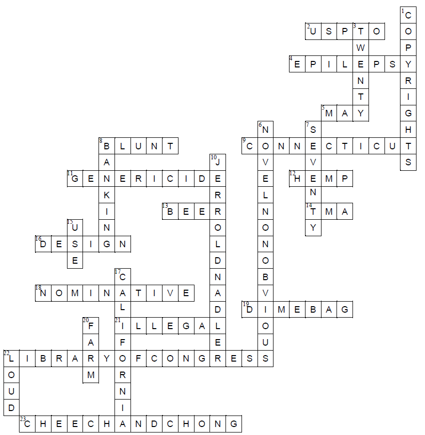 Crossword Puzzle Answers